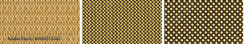 An opulent and luxurious seamless pattern for Christmas wrapping paper, featuring elegant gold foil elements and classic festive icons on a rich, high-quality background.