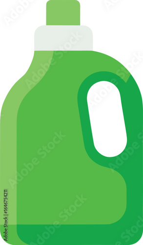 green plastic super clean detergent bottle on transparent background