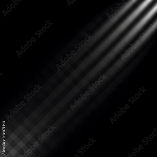 Light beams on a dark background