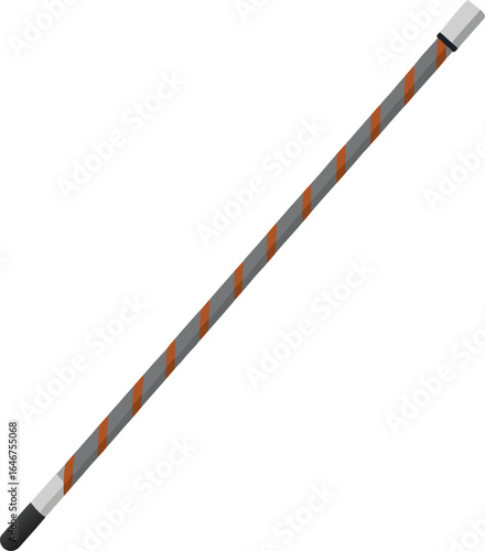 sleek metal straw with decorative bands on transparent background