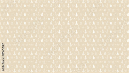 A set of simple and sophisticated Christmas-themed icons in a fine line art technique, including a tree and a star, arranged on a soft beige background.