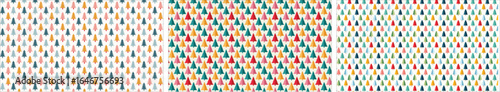 A contemporary and stylish seamless pattern featuring modern, abstract Christmas trees, using geometric shapes and a chic color palette for a festive background.
