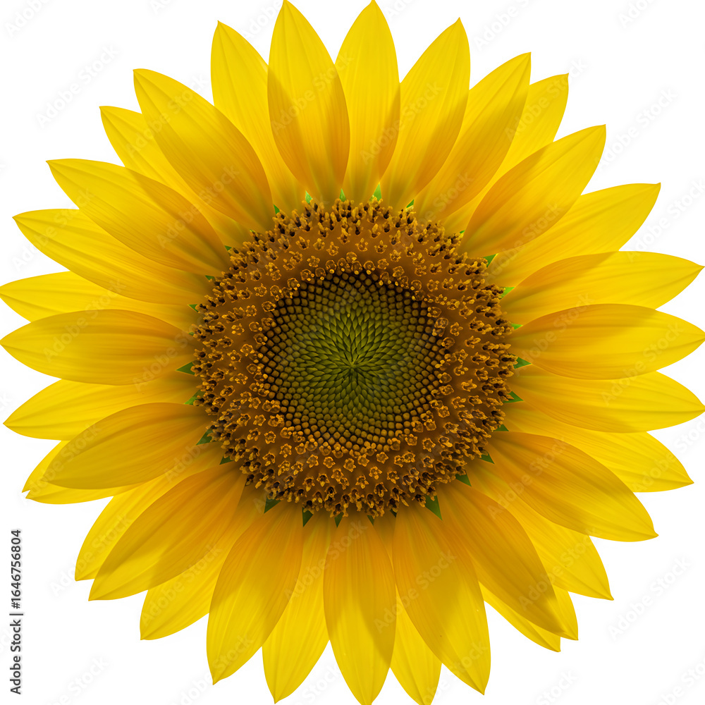 Fototapeta premium Sunflower close-up, isolated on transparent background
