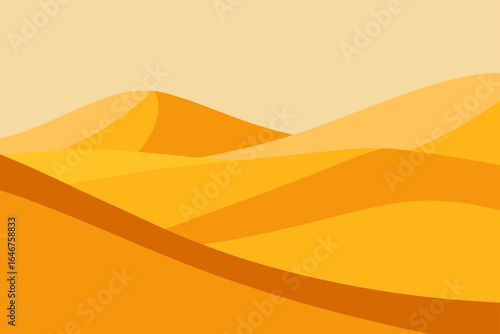 Serene desert dunes landscape with warm tones, perfect for travel and adventure themes, vector art