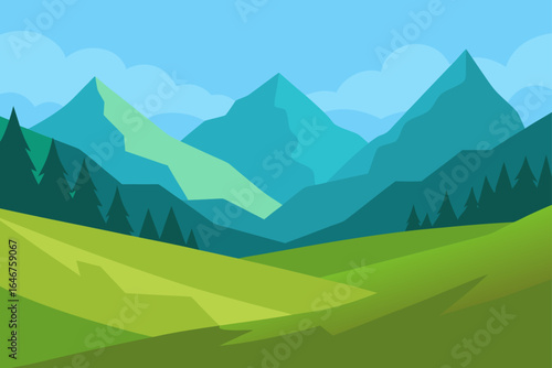 Breathtaking mountain landscape under serene sky, perfect for nature lovers and outdoor adventures, enjoy the tranquility