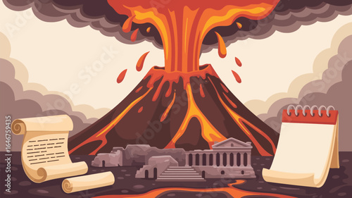 Eruption of Mount Vesuvius theme