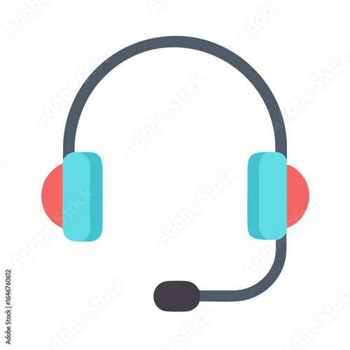 Headphones with microphone for communication isolated on white background