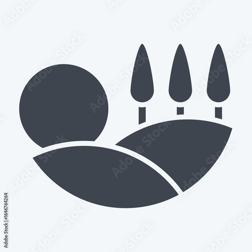Icon Field. related to Natural Resources symbol. glyph style. design editable