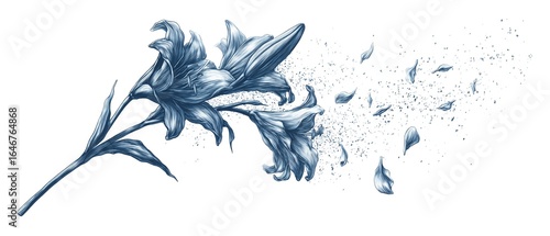 VERWELKENDE LILIE: ILLUSTRATION VON TRAURIGKEIT UND VERLUST