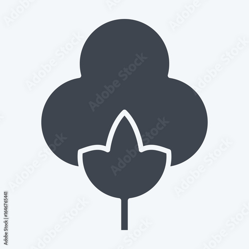 Icon Cotton Organic. related to Natural Resources symbol. glyph style. design editable
