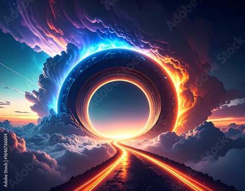 Cosmic road through a swirling vortex