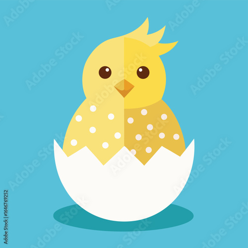 chick hatching from polka dot egg   (1).eps