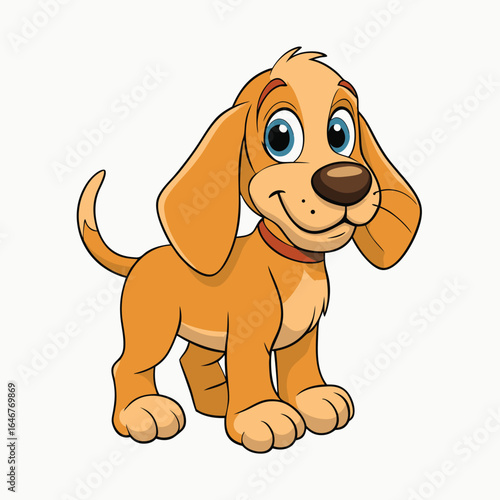 puppy with oversized floppy ears  .eps