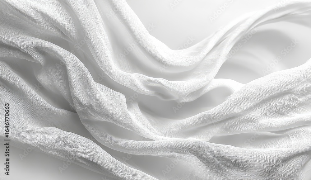 Obraz premium White fabric drapes in soft folds