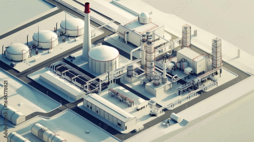 High Resolution Image of Contemporary Gas Processing Plant for Industrial Theme
High Resolution Image of Contemporary Gas Processing Plant for Industrial Theme