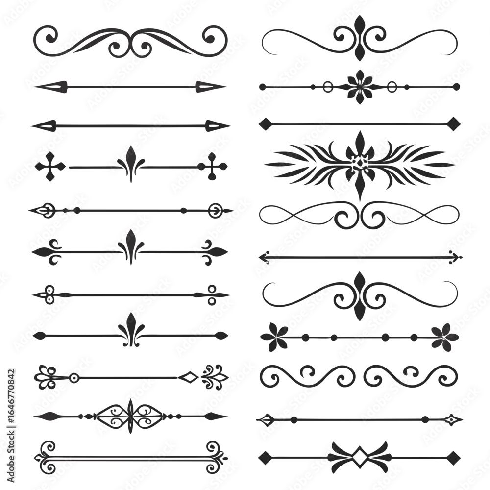 Obraz premium Decorative Border Divider Set