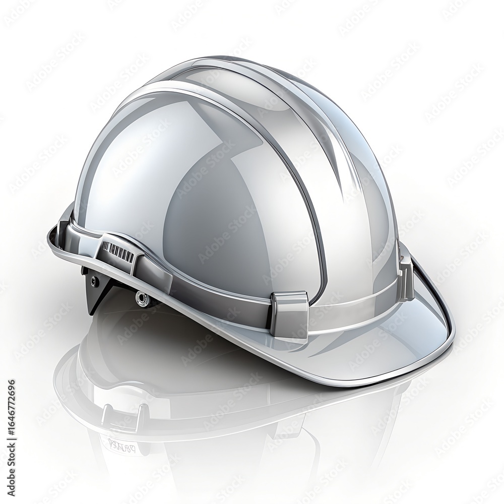 Fototapeta premium White hard hat isolated on white background