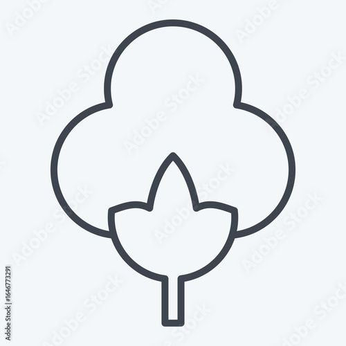 Icon Cotton Organic. related to Natural Resources symbol. line style. design editable