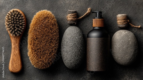 Flatlay of grooming tools and stones