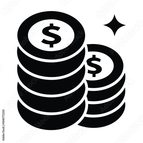 Vector illustration of a golden dollar sign icon representing wealth, success, and finance