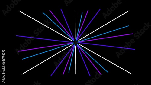 radial neon line animation in abstract style