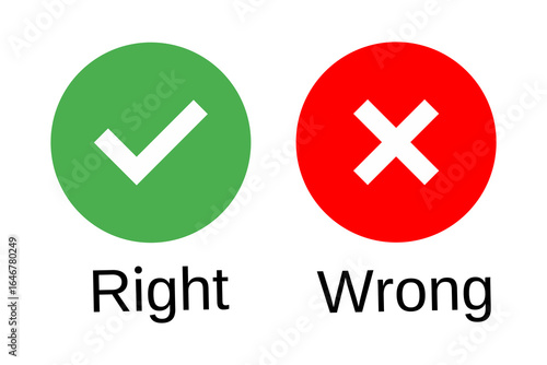 Fotografía Vector illustration of right and wrong symbols