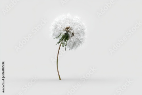 Wallpaper Mural Digital Dandelion White Seed Head, Green Stem, Light Grey Background Torontodigital.ca