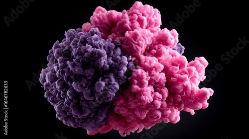 Wallpaper Mural Swirling clouds of pink and purple ink merge and dissipate against a stark black background Torontodigital.ca