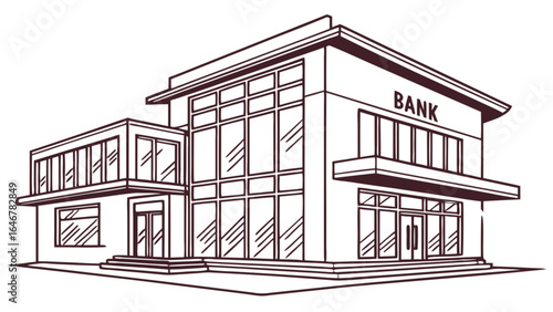 Bank building exterior architecture financial institution commercial real estate investment property business design