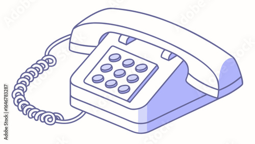 Vintage telephone illustration for communication and retro technology design projects and old phone clip art use