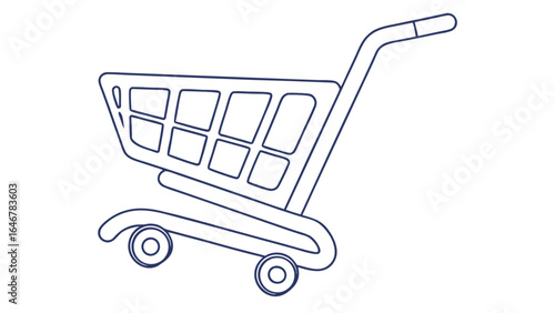 Shopping cart vector illustration for online store retail market and supermarket purchase design element