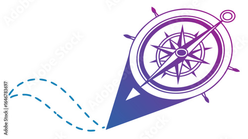 Compass navigation travel location pin point gps direction map guide journey destination adventure route icon