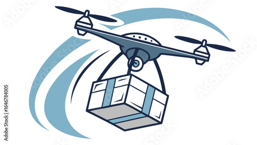 Drone delivery service vector illustration for fast shipping and modern technology concept design use case