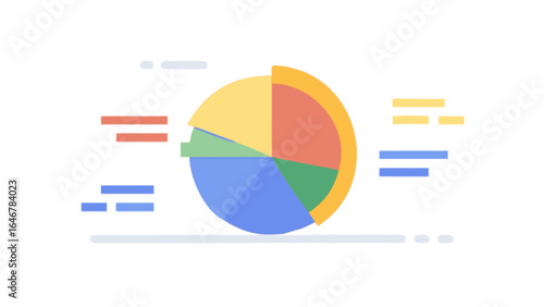Pie chart data visualization infographic business report analysis presentation information circular graph diagram