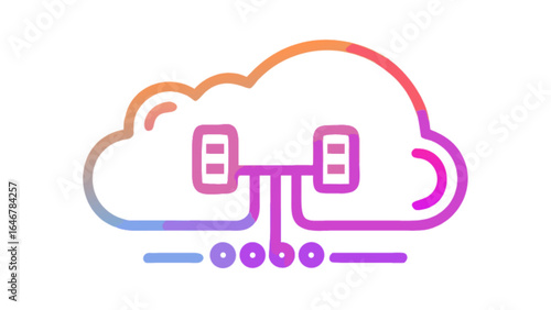 Cloud computing network infrastructure server data storage technology connection system icon vector design