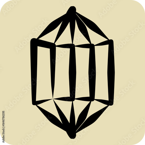Icon Gem. related to Natural Resources symbol. hand drawn style. design editable