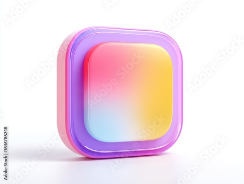 Vibrant Gradient Square Button Icon