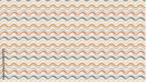 A contemporary and calming seamless background with an abstract pattern of organic, flowing wavy shapes in a muted earth tone palette for a minimalist, natural feel.