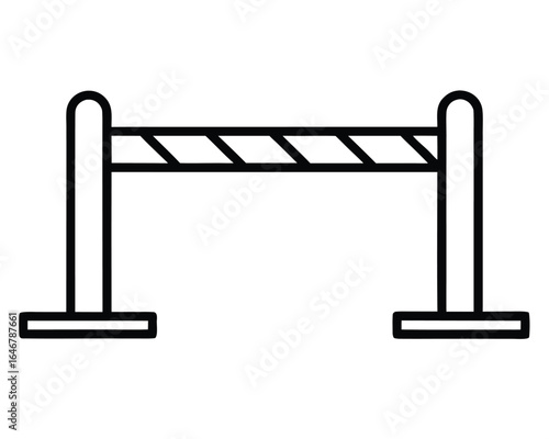 A black and white barrier gate isolated on white background