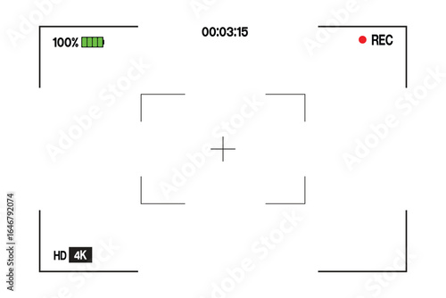 Viewfinder frame of the VCR digital display camera vector frame with photo frames photo frames with transparent background