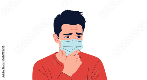 Person wearing a mask with concern showing on their eyes