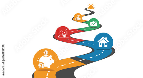 Visualize your financial journey from saving to successful homeownership with this inspiring roadmap graphic.