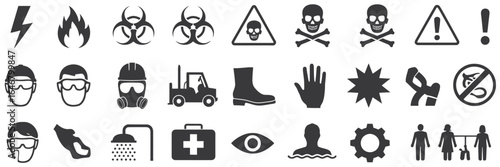 UntitledVector art of set of safety and warning signs isolated on white background a comprehensive collection of symbols representing various hazards, precautions, and protective measures for workplac
