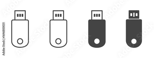 UntitledIllustration of usb flash drives in various styles, isolated on white background, showcasing different design options and visual representations of data storage devices for computers and elect