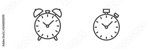 UntitledVector art of timekeeping devices isolated on white background a visual representation of alarm clocks and stopwatches, essential tools for time management in vector illustrations