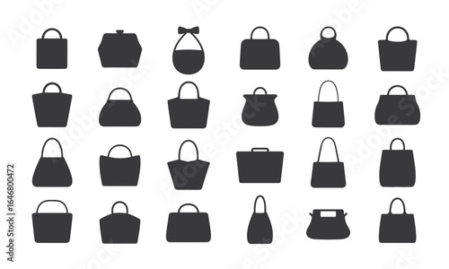 UntitledVector art of collection of handbags isolated on white background a diverse range of fashionable accessories representing style, elegance, and the essential items women carry daily