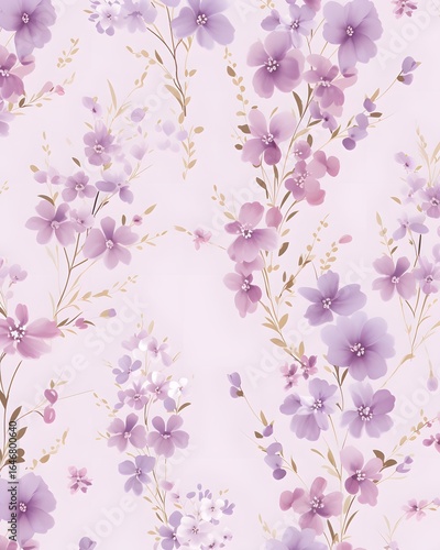 연보라색 꽃 패턴의 우아한 배경