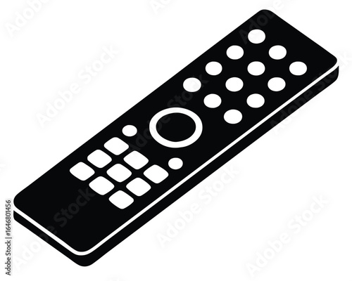 Black Remote Vector Icon Isolated on White Background Control