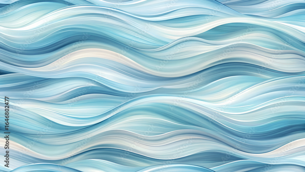Fototapeta premium soft, flowing wave pattern in varying blue hues, blending seamlessly into a light and subtle white background. 