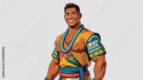 High Resolution Vector Illustration young man in AI Generate